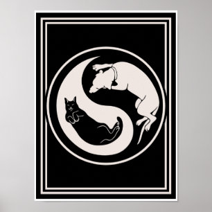 Affiche Chat-Chien Yin-Yang