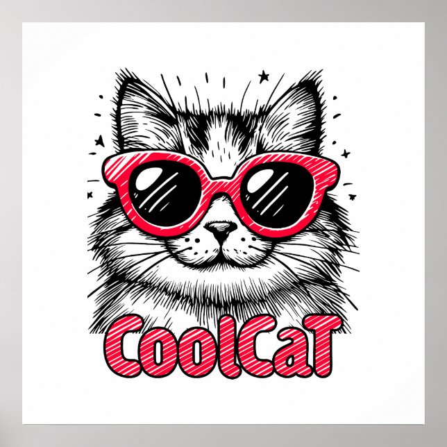 Affiche Chat Cool 1 (Devant)