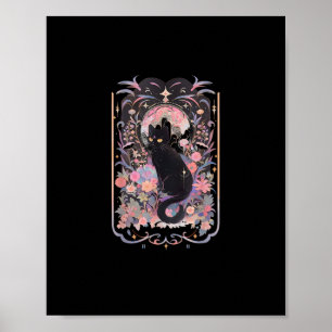 Affiche Chat Cottagecore Académie Goblincore Sorcière Goth