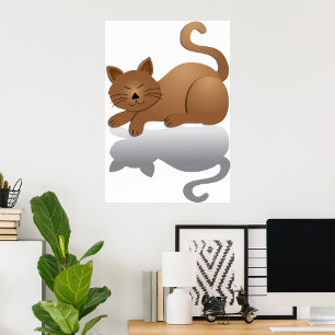 Affiche Chat couché