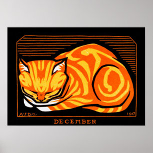 Affiche Chat couché, Julie de Graag