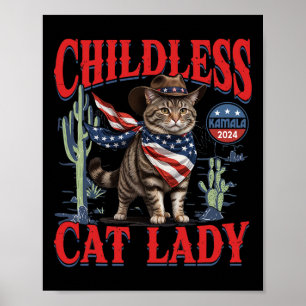 Affiche Chat Cowboy Sans Enfant Dame De Chat Pour L'Électi