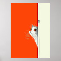 Chat curieux regardant à travers la porte