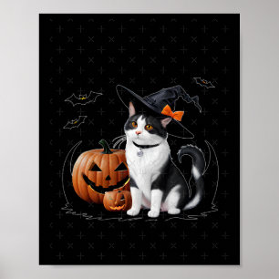 Affiche Chat Cute À L'Autocollant De La Fête D'Halloween