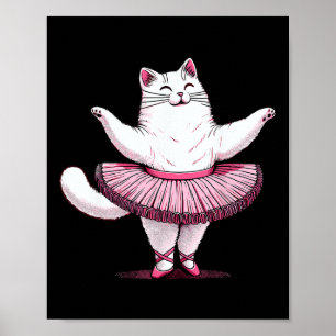 Affiche Chat Cute Dans Tutu Ballet Danser Hommes Femmes En