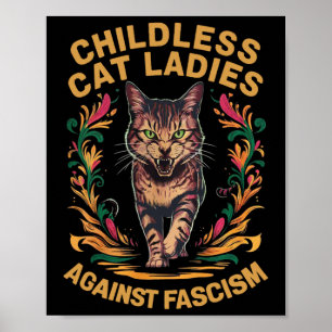 Affiche Chat Dames Contre Le Fascisme Drôle Chat Feministe