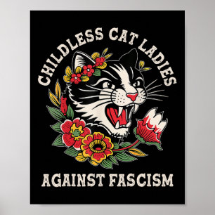 Affiche Chat Dames Contre Le Fascisme Drôle Chat Feministe