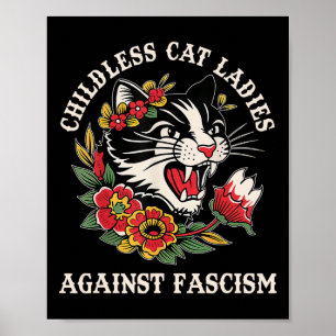 Affiche Chat Dames Contre Le Fascisme Drôle Chat Feministe