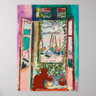 Affiche Chat Dans La Fenêtre,