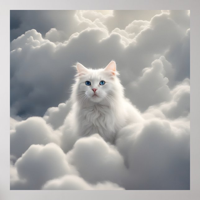 Affiche Chat dans les nuages (Devant)