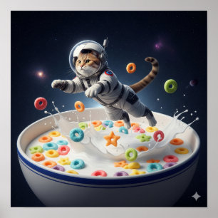 Affiche Chat dans un Spacesuit