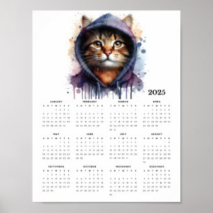 Affiche Chat d'aquarelle en Sweat - shirt à capuche Splash
