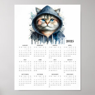 Affiche Chat d'aquarelle en Sweat - shirt à capuche Splash