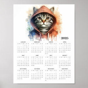 Affiche Chat d'aquarelle en Sweat - shirt à capuche Splash