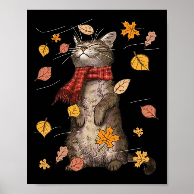 Affiche Chat d'automne chat d'automne chaton chaton chaton (Devant)