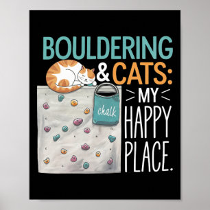 Affiche Chat de bloc drôle – Escalade et amateur de chats