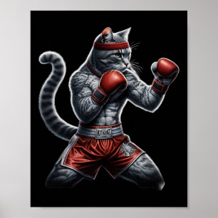 Affiche Chat De Boxe Quand Votre Chat Touche Plus Dur Que