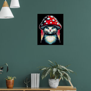 Affiche Chat de chambre psychédélique - Amanita Guardian