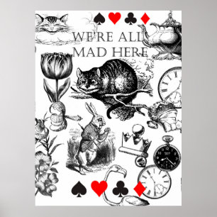 Affiche Chat de Cheshire classique alice au pays des merve