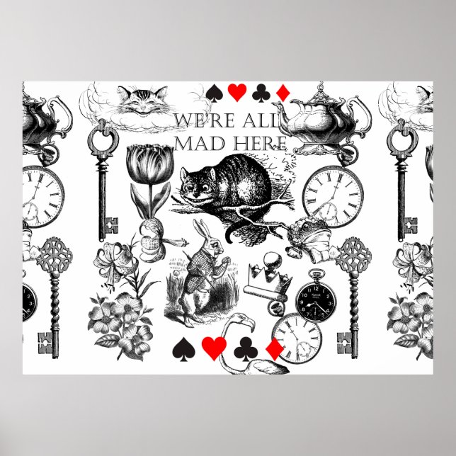 Affiche Chat de Cheshire classique alice au pays des merve (Devant)
