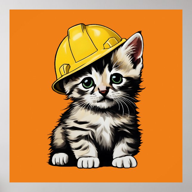 Affiche Chat de construction (Devant)