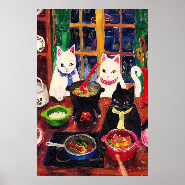 Affiche Chat de cuisine imprimé  Chat de cuisine fantaisis (Devant)