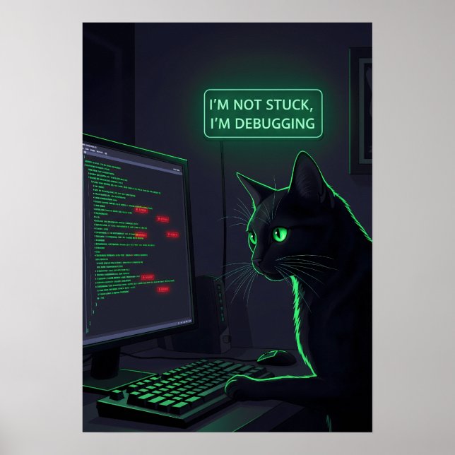 Affiche Chat de débogage Programmeur - "Je ne suis pas blo (Devant)