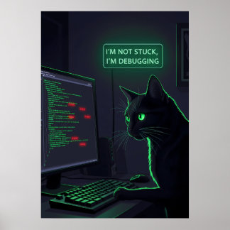 Affiche Chat de débogage Programmeur - "Je ne suis pas blo