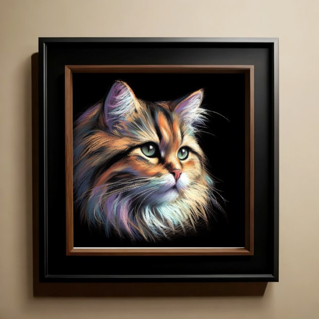 Affiche Chat de dessin dur Pastel (Créateur téléchargé)