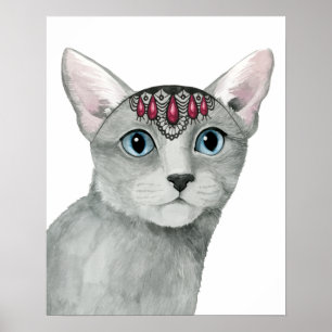 Affiche Chat de Downton   incrusté de bijoux