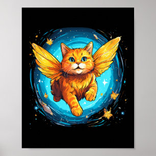 Affiche Chat De Gingembre Orange Avec Ailes De Papillon Da