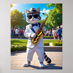 Affiche Chat de jazz cool