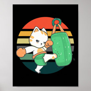 Affiche Chat de kickboxing Hommes Femmes Enfants