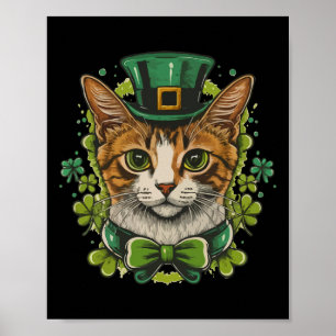 Affiche Chat de la Saint-Patrick pour hommes femmes enfant
