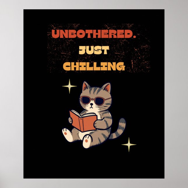 Affiche Chat de lecture drôle  (Devant)