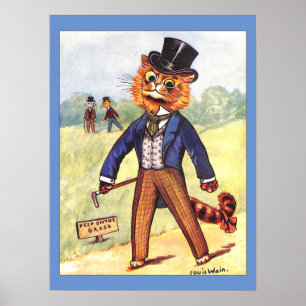 Affiche Chat de mode de Louis Wain