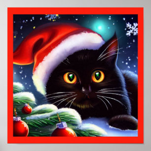 Affiche Chat de Noël 1