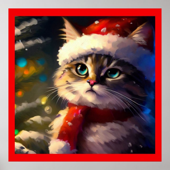Affiche Chat de Noël 5 (Devant)