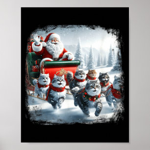 Affiche Chat de Noël Chats Drôles Pour Tout le Monde Xmas