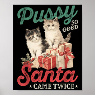 Affiche Chat de Noël coquin graphique blague drôle canular