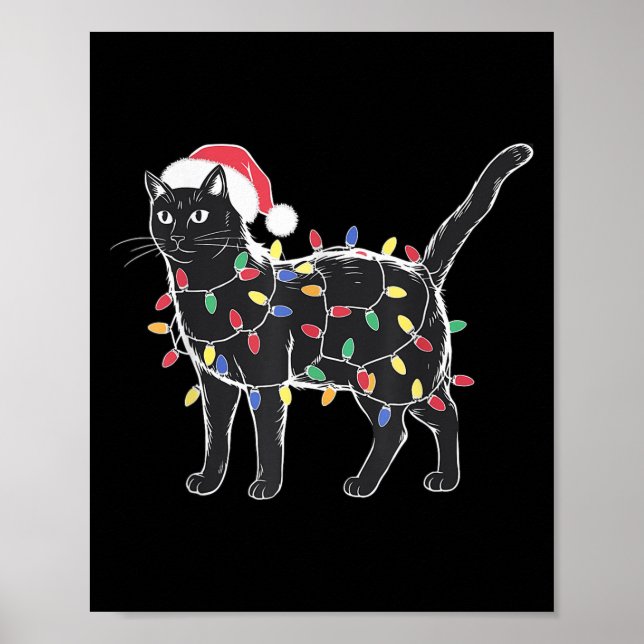 Affiche Chat de Noël Hommes Femmes Enfants (Devant)