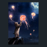 Affiche Chat de nouveauté et méduse volante Surréalisme Ar<br><div class="desc">Photoshop manipulation nouveauté Chat & méduse volante surréalisme art pour les amateurs de chats!</div>