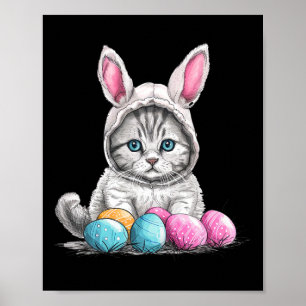 Affiche Chat de Pâques Chat de Pâques Oeuf de Pâques