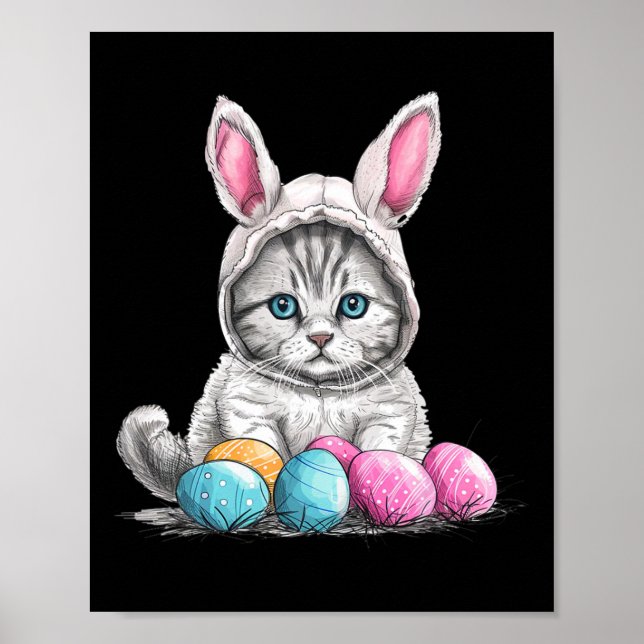 Affiche Chat de Pâques Chat de Pâques Oeuf de Pâques (Devant)