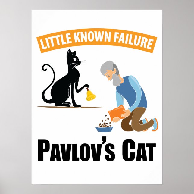 Affiche Chat de Pavlov - Psychologie drôle (Devant)