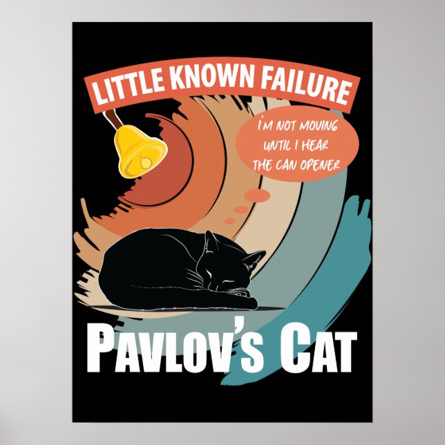 Affiche Chat de Pavlov - Psychologie drôle (Devant)