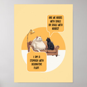 Affiche Chat de philosophie humour intellectuel Citation d