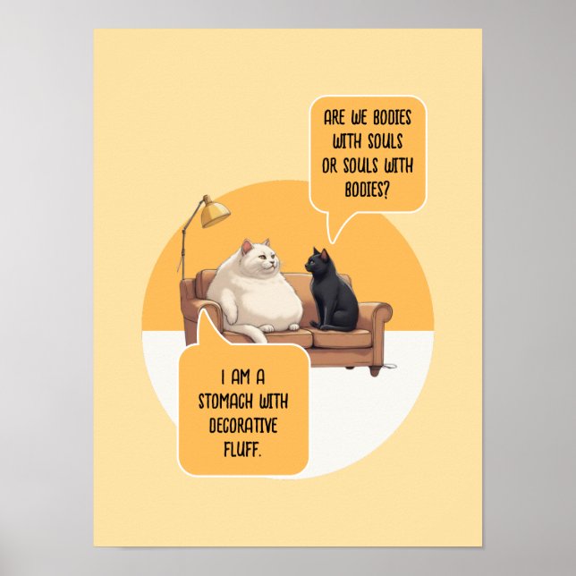 Affiche Chat de philosophie humour intellectuel Citation d (Devant)