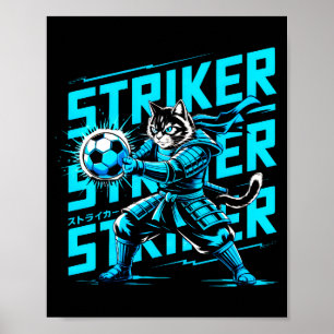 Affiche Chat de samouraï unique pour les fans de football