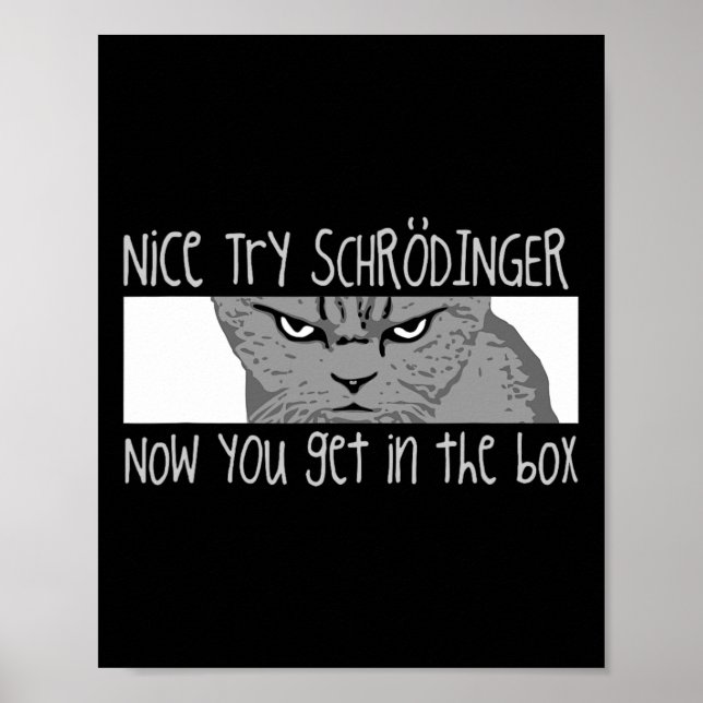 Affiche Chat de Schrodinger - Physicien (Devant)